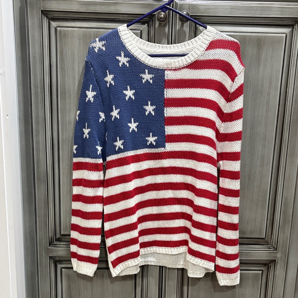 Grayson Threads Red, White, and Blue Flag Sweater